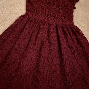 Burgundy Lace Dress